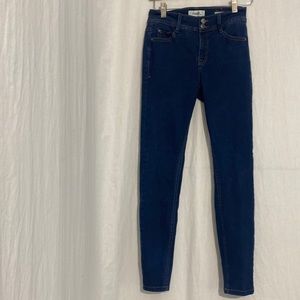 NEW-ANGELS CURVY SKINNY HIGH WAISTED STRETCH INDIGO DENIM JEANS.